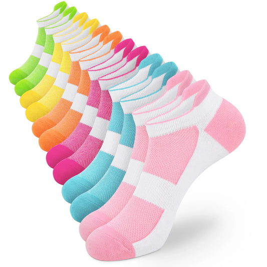 Smilooen 12 Pairs Womens Ankle Socks Colorful ComfortSoft Lightweight Sports Athletic Socks