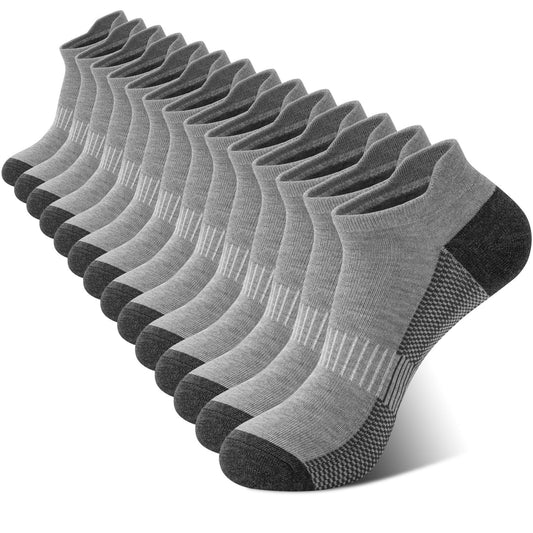Smilooen 14 Pair Mens Ankle Running Socks Low Cut Breathable Casual Moisture Wicking Sports Socks Size 6-12