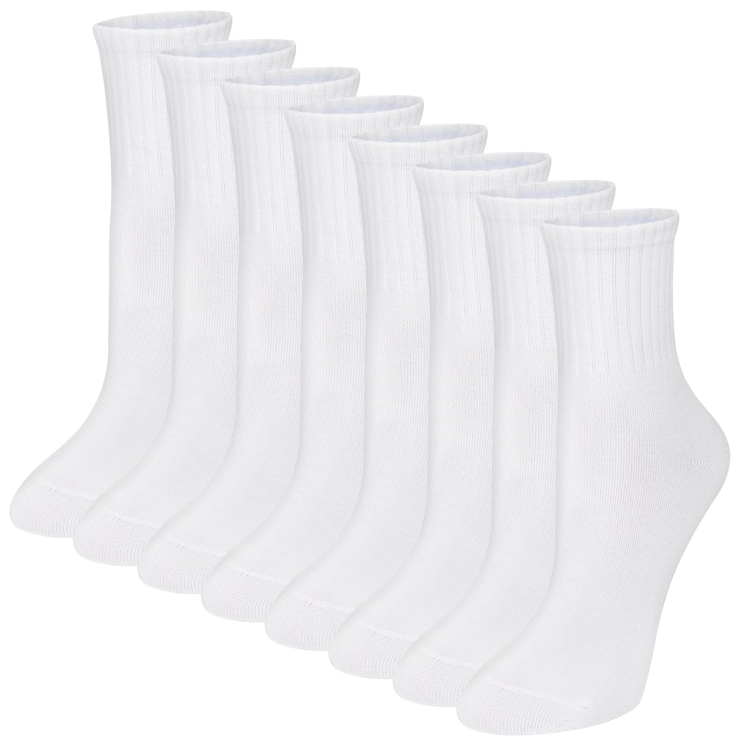 Smilooen 8 Pack Womens Crew Socks Casual Cotton Dress Athletic Socks for Women