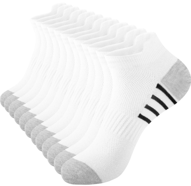 Smilooen 12 Pairs Mens Ankle Socks Athletic Running Men's Socks Value Pack, Black