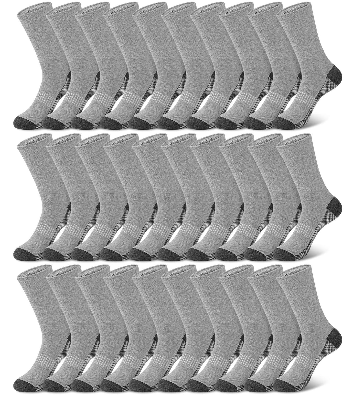 Smilooen 15 Pairs Athletic Socks Breathable Crew Moisture Wicking Sport Running Socks for Men Size 6-12