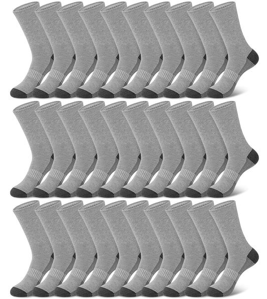Smilooen 15 Pairs Athletic Socks Breathable Crew Moisture Wicking Sport Running Socks for Men Size 6-12