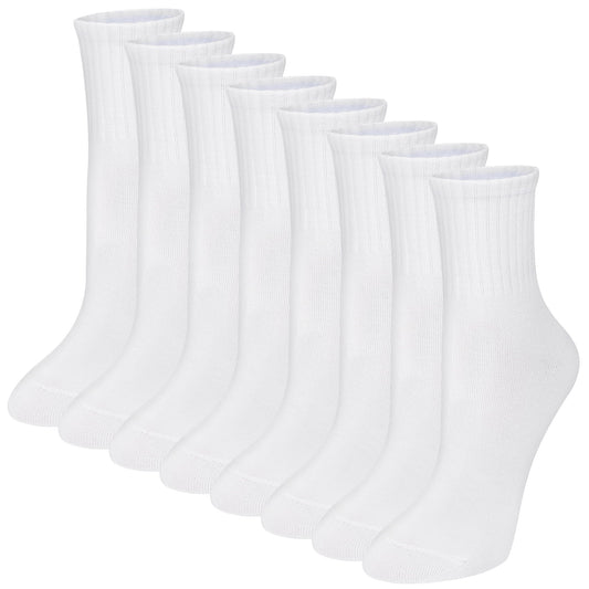 Smilooen 8 Pack Womens Crew Socks Casual Cotton Dress Athletic Socks for Women